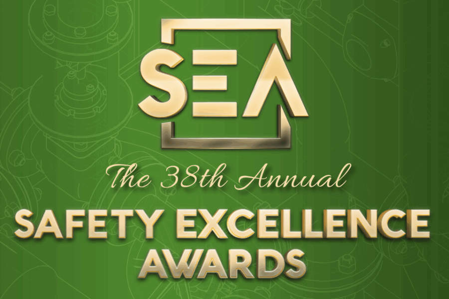 A graphic with a green background that reads, "SEA: The 38th Annual Safety Excellence Awards."